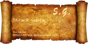 Strack Gyula névjegykártya